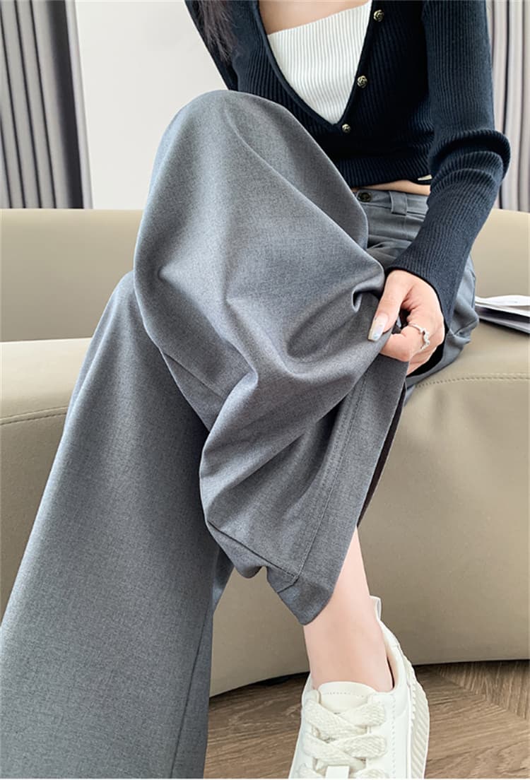 ハイウエストストレートパンツ ロング丈 春夏定番