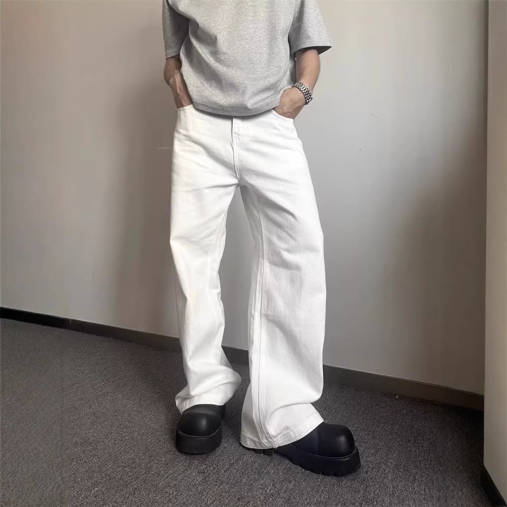 ストレートパンツ すっきりシルエットストレートデニムパンツ