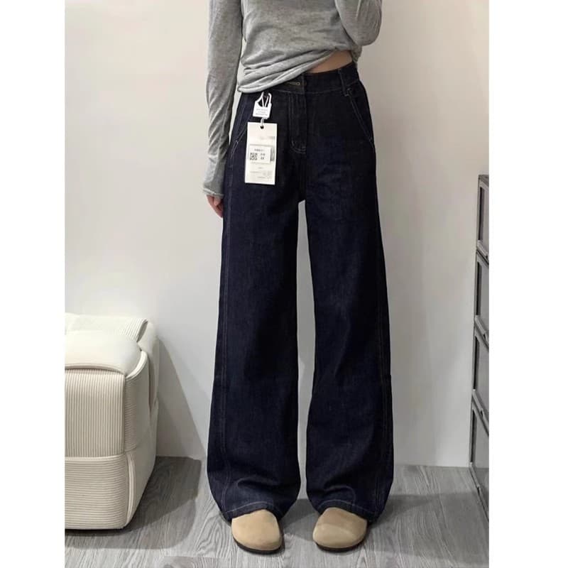 ストレートパンツ ゆったりシルエットストレートデニム