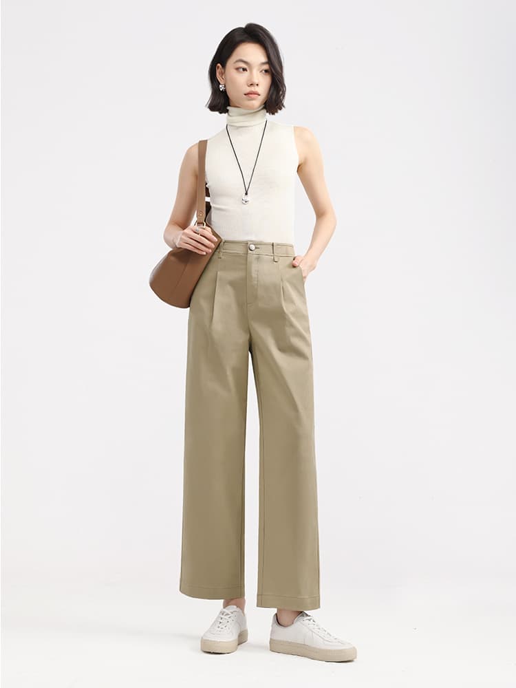 ストレートパンツ 洗練シルエット 高機能ワイドチノパンツ