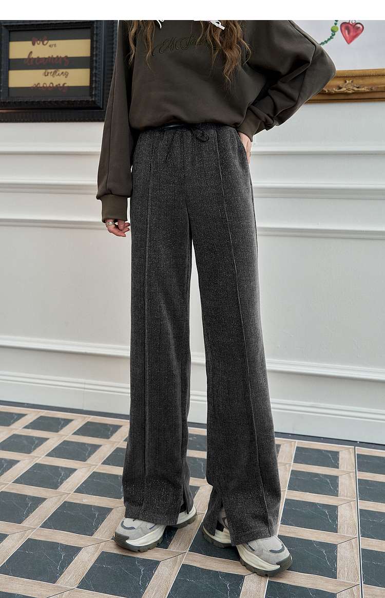 ストレートパンツ ゆったりスタイリッシュワイドパンツ