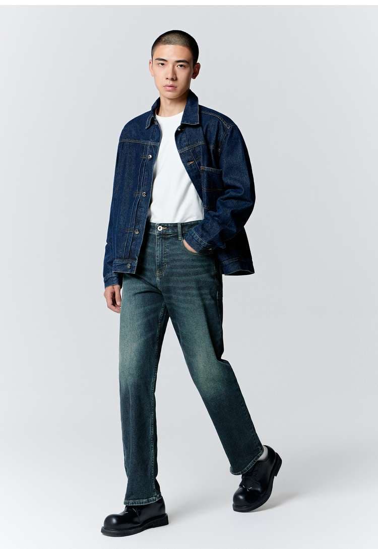 ストレートパンツ リラックスストレートデニム