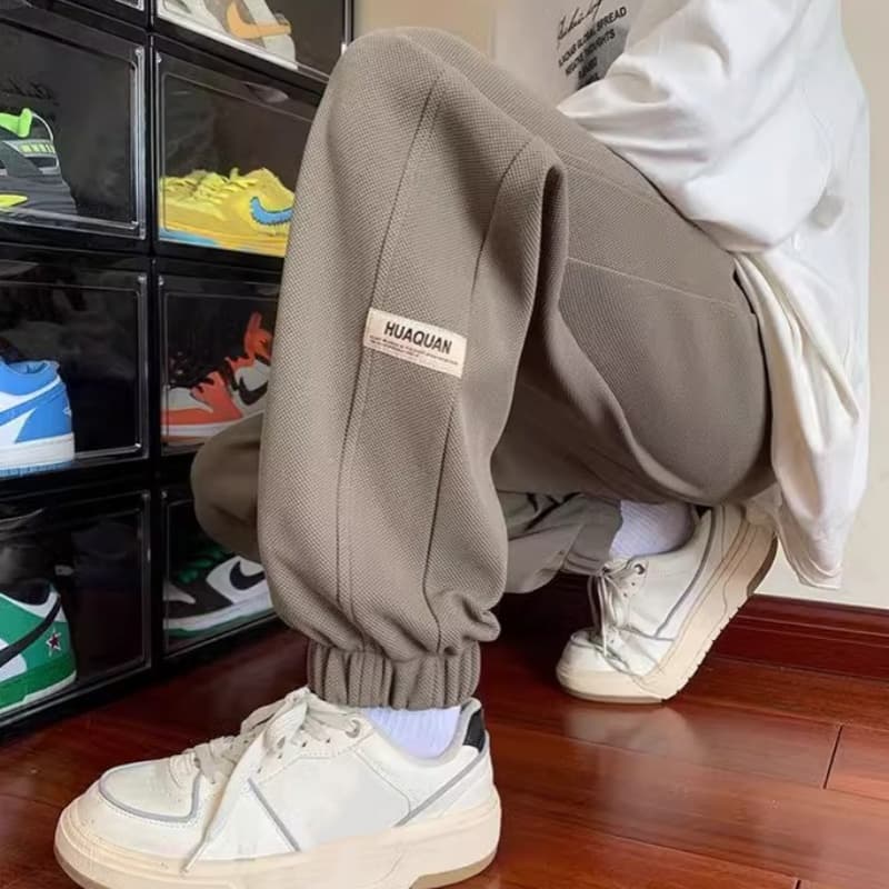 裾リブ ストレートパンツ