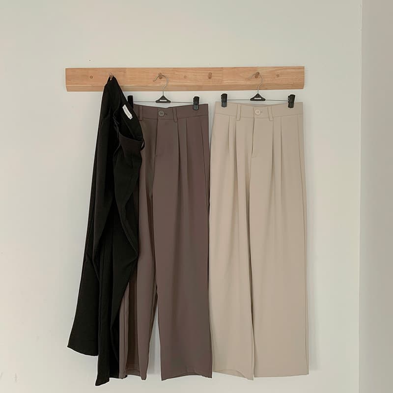 体型カバー ハイウエスト ストレートパンツ レディース