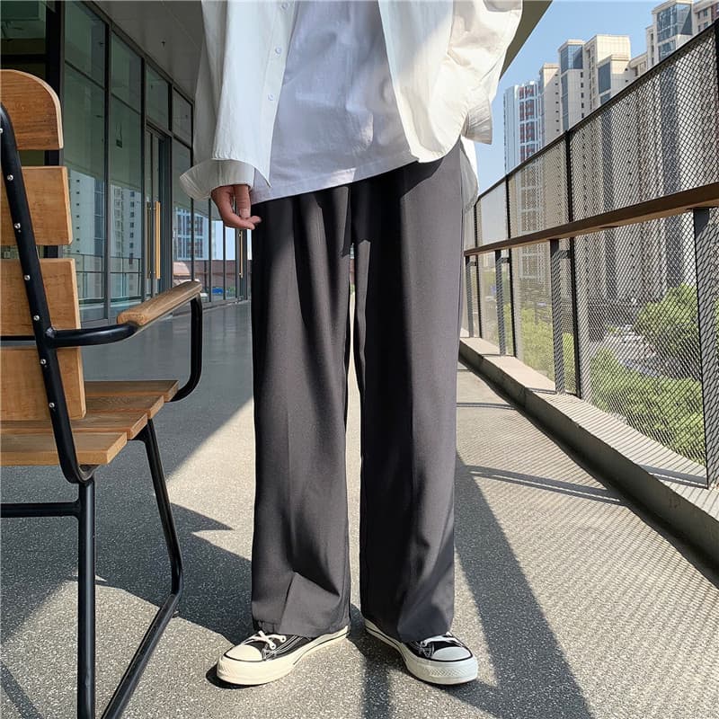 ストレートパンツ ドレープ感ストレートスラックス