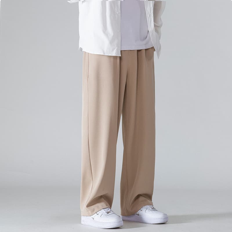 ストレートパンツ ゆったりドレープワイドスラックス