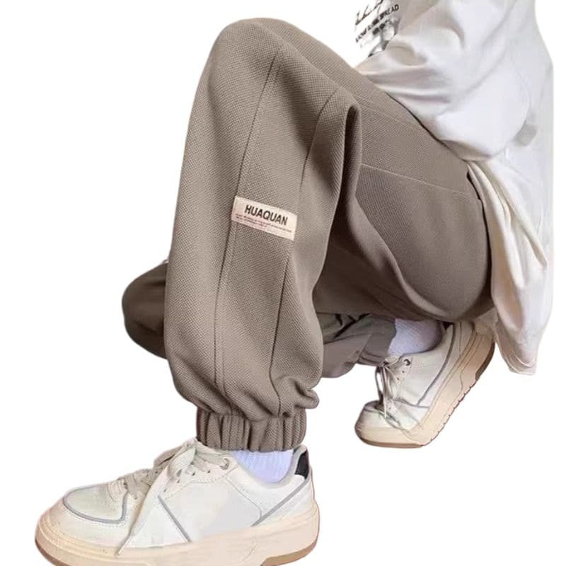裾リブ ストレートパンツ
