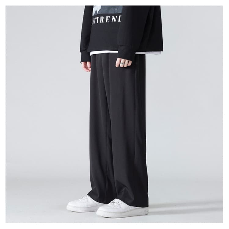 ストレートパンツ ゆったりドレープワイドスラックス