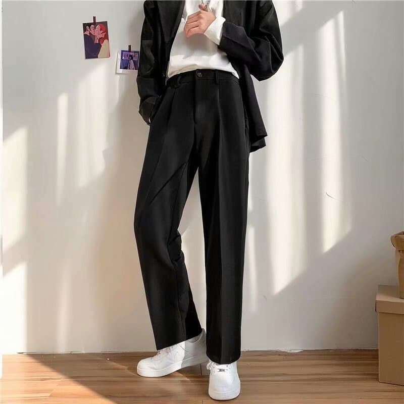 ストレートパンツ ドレープ感ワイドストレートスラックス