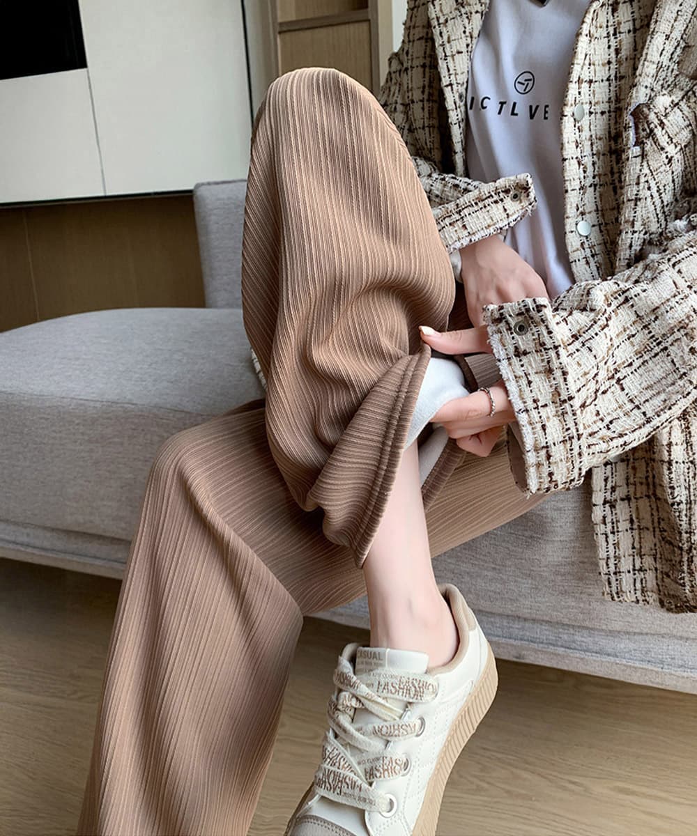 裏起毛ストレートパンツ暖かいレディース秋冬