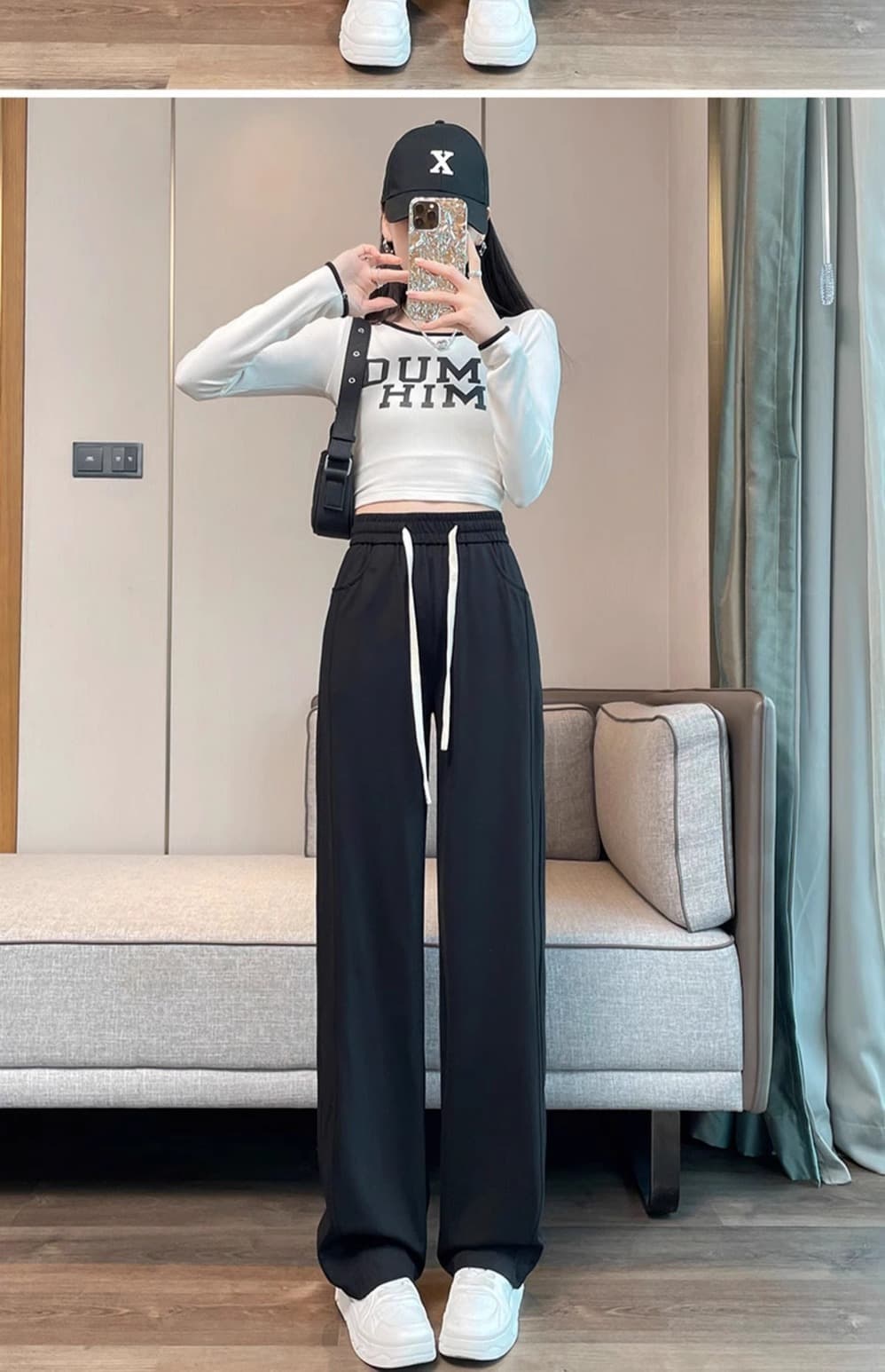 ストレートパンツ ゆったりストレートスウェットパンツ