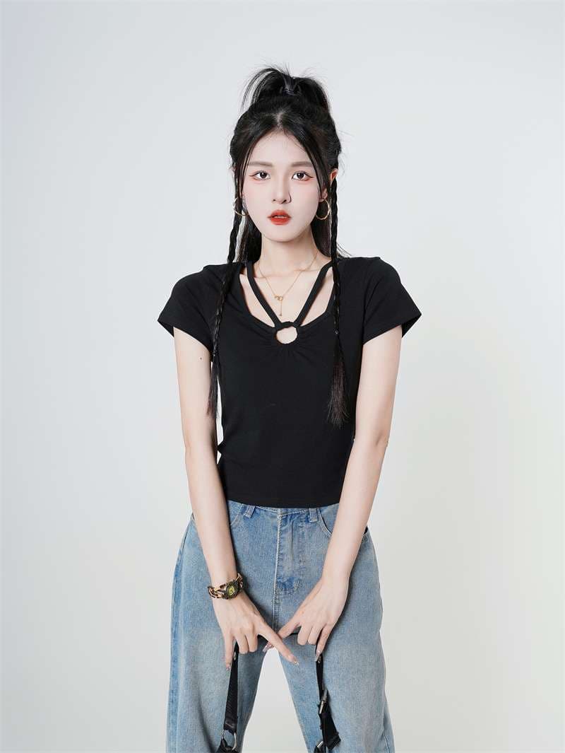 ストレートパンツ リメイク風ストレートデニムパンツ