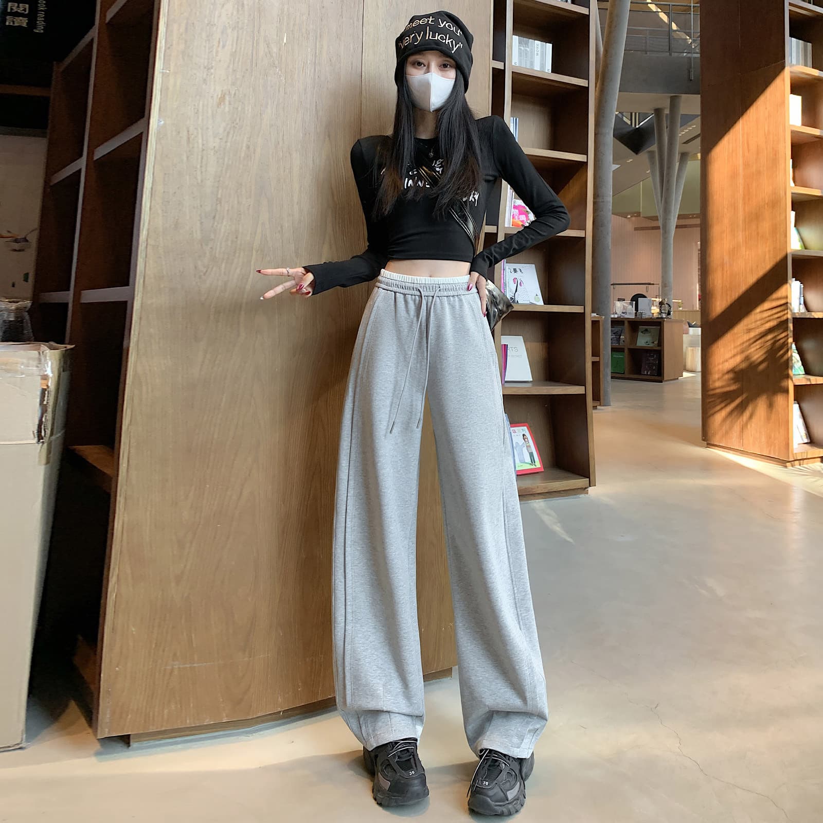 ストレートパンツ リラックスストレートワイドパンツ