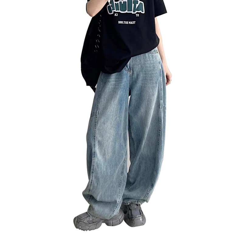 ストレートパンツ ゆるだぼワイドデニムパンツ