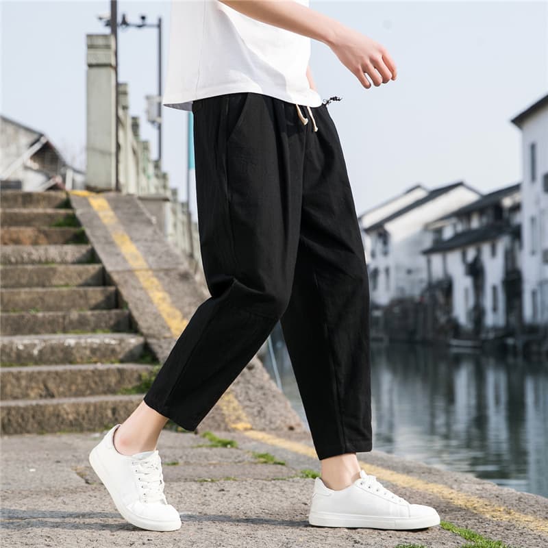 涼やか軽快アンクル丈ストレートパンツ