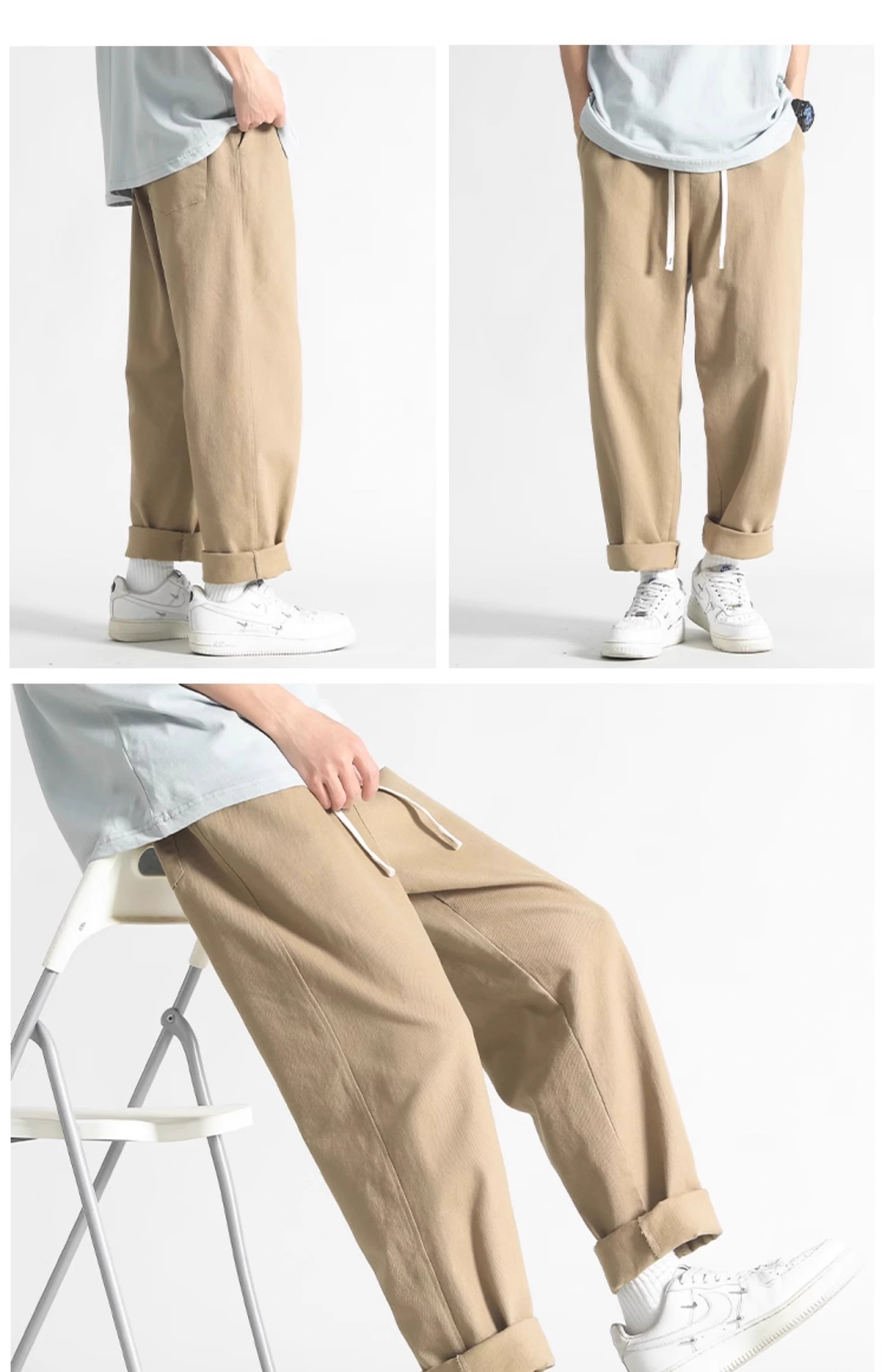 ストレートパンツ シンプル美脚ストレートチノパンツ