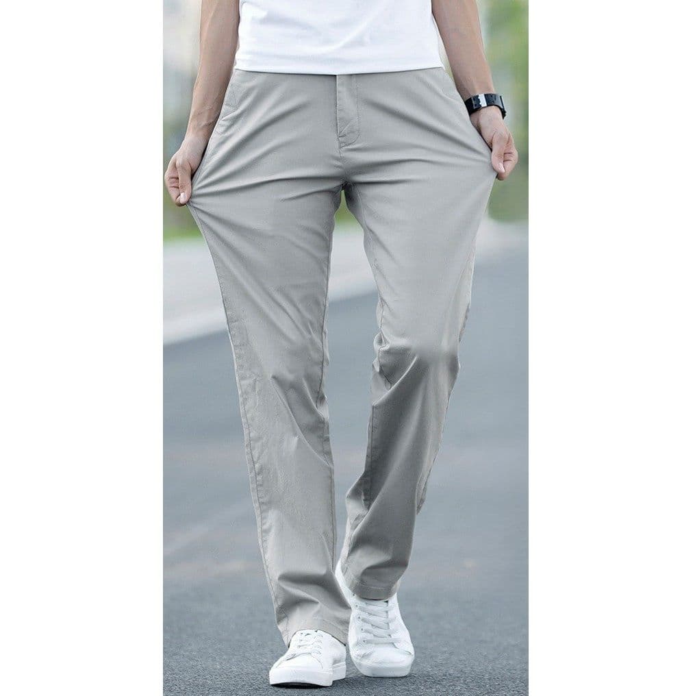 ストレートパンツ 純綿ゆったりストレートスラックス