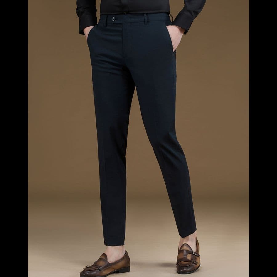 ストレートパンツ すっきり美脚ストレートスラックス