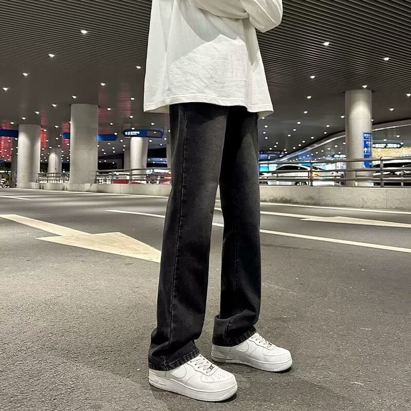 ストレートパンツ シンプルストレートデニムパンツ
