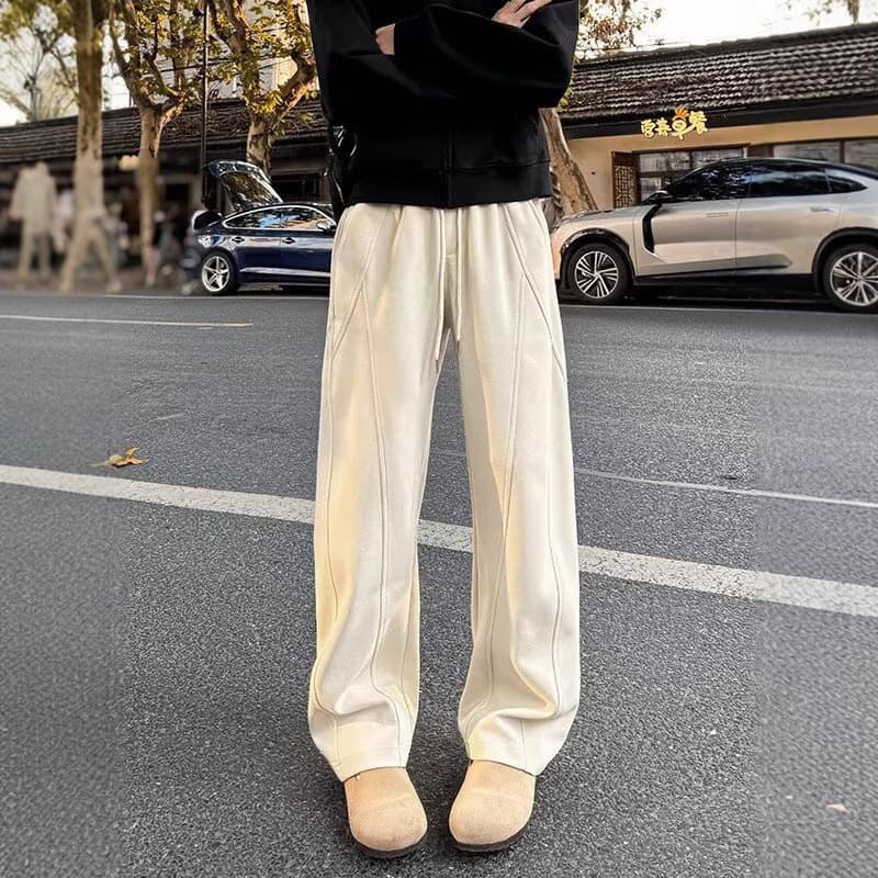 ストレートパンツ リラックスストレートジャージーパンツ