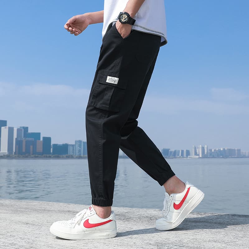 ストレートパンツ アンクル丈カジュアルカーゴパンツ