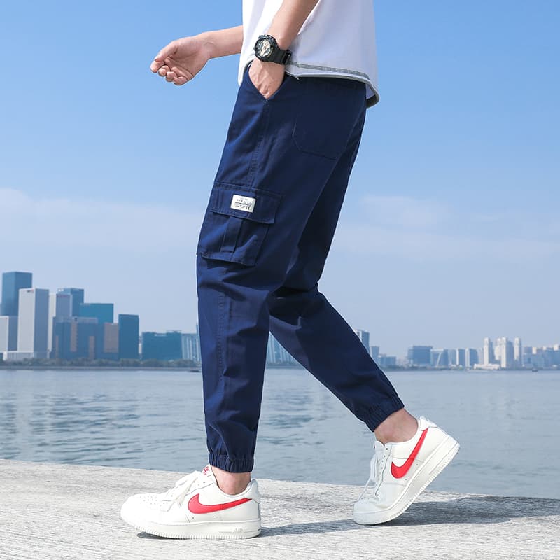 ストレートパンツ アンクル丈カジュアルカーゴパンツ