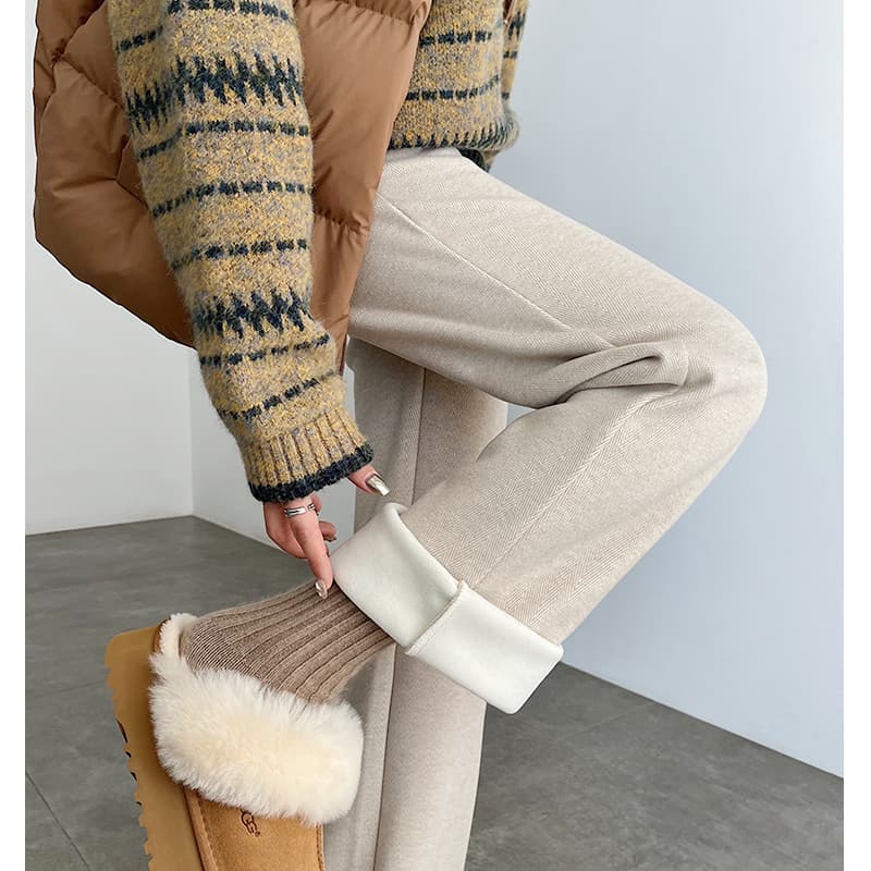 ストレートパンツあったかふんわりジャージーストレートパンツ
