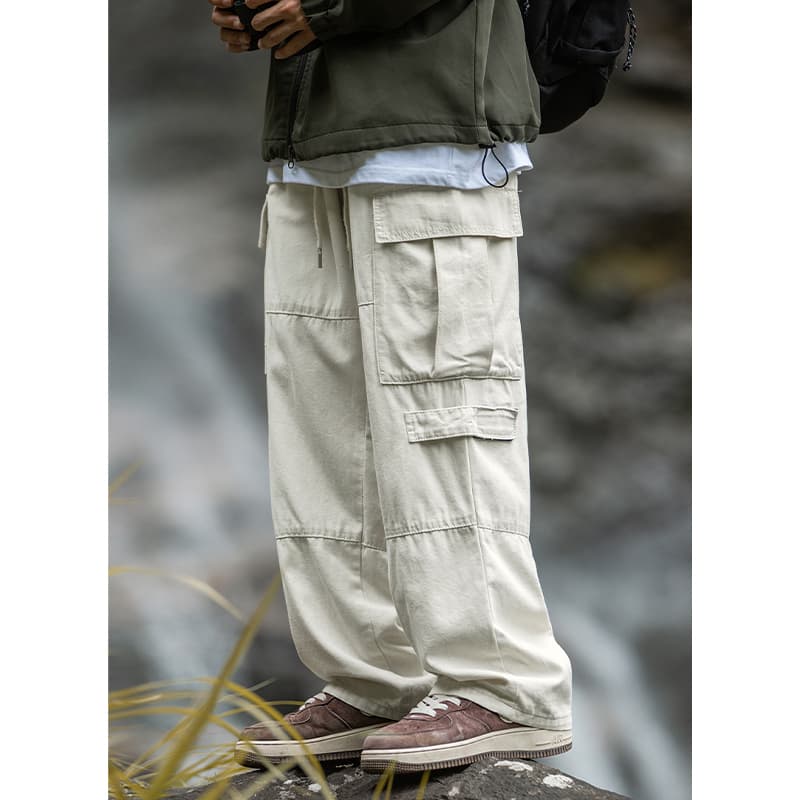 ストレートパンツ ミリタリー風ストレートカーゴパンツ