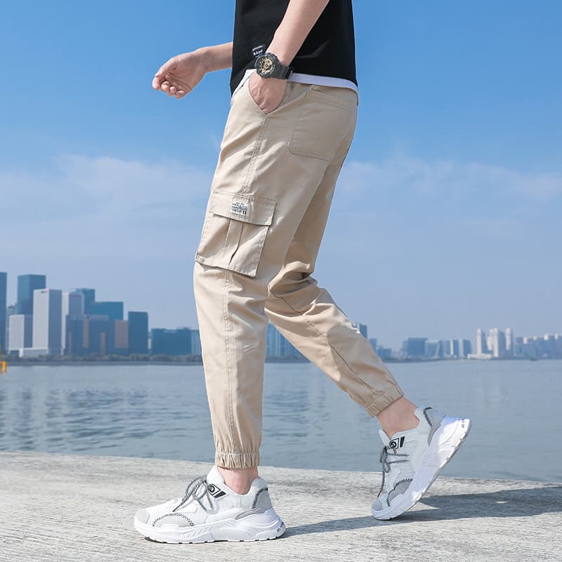 ストレートパンツ アンクル丈カジュアルカーゴパンツ
