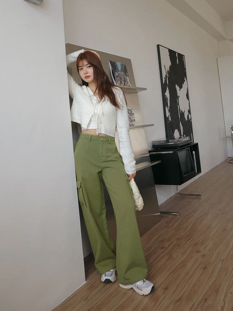 ストレートパンツ ゆったりミリタリーレッグ ストレートカーゴパンツ