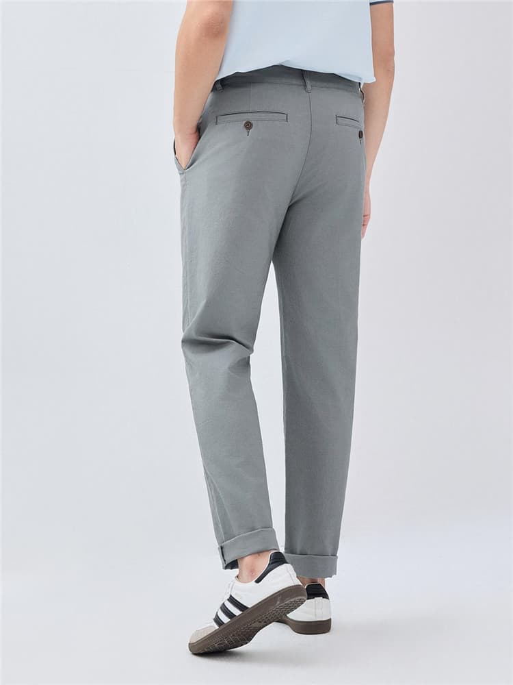 ストレートパンツ 上質素材シルエットスラックス
