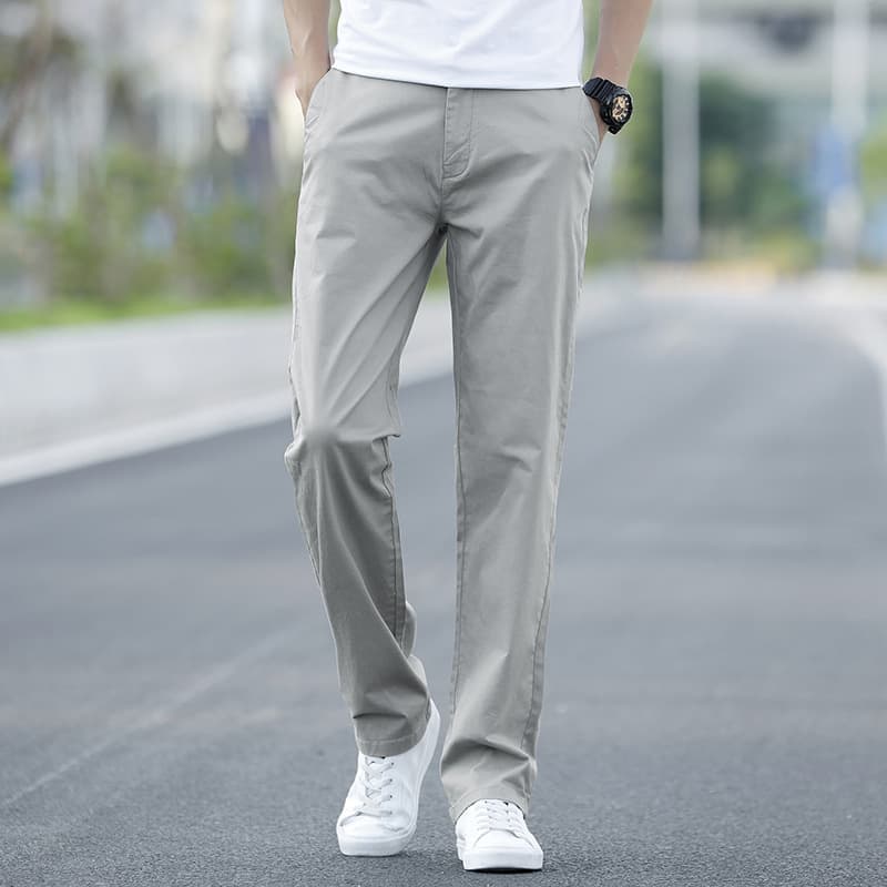 ストレートパンツ 純綿ゆったりストレートスラックス