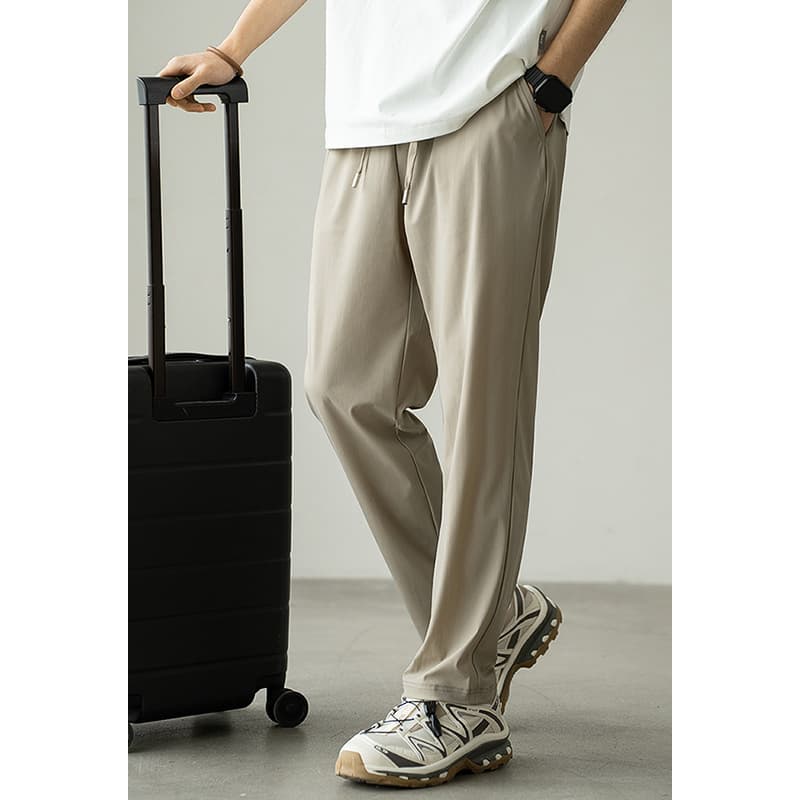 ストレートパンツ 接触冷感ストレッチストレートパンツ