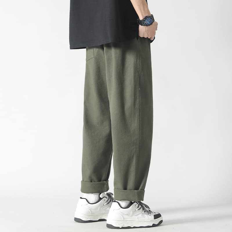 ストレートパンツ シンプル美脚ストレートチノパンツ