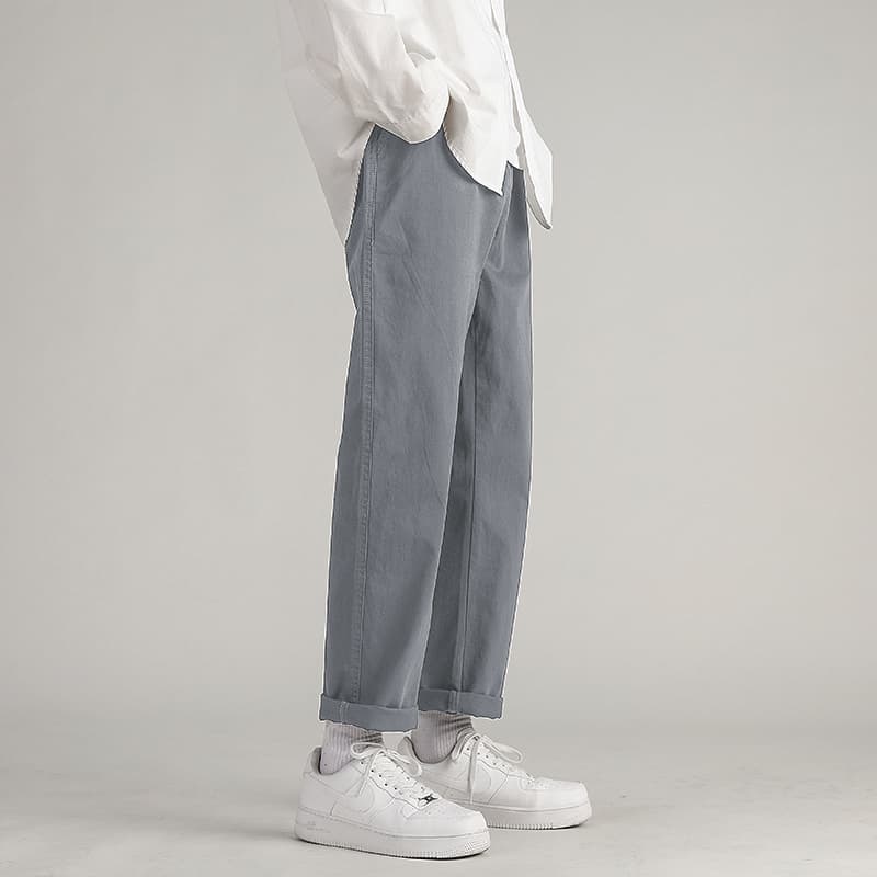 ストレートパンツ シンプル美脚ストレートチノパンツ