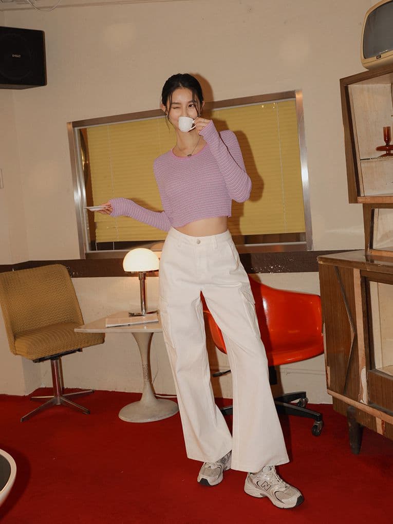 ストレートパンツ ゆったりミリタリーレッグ ストレートカーゴパンツ