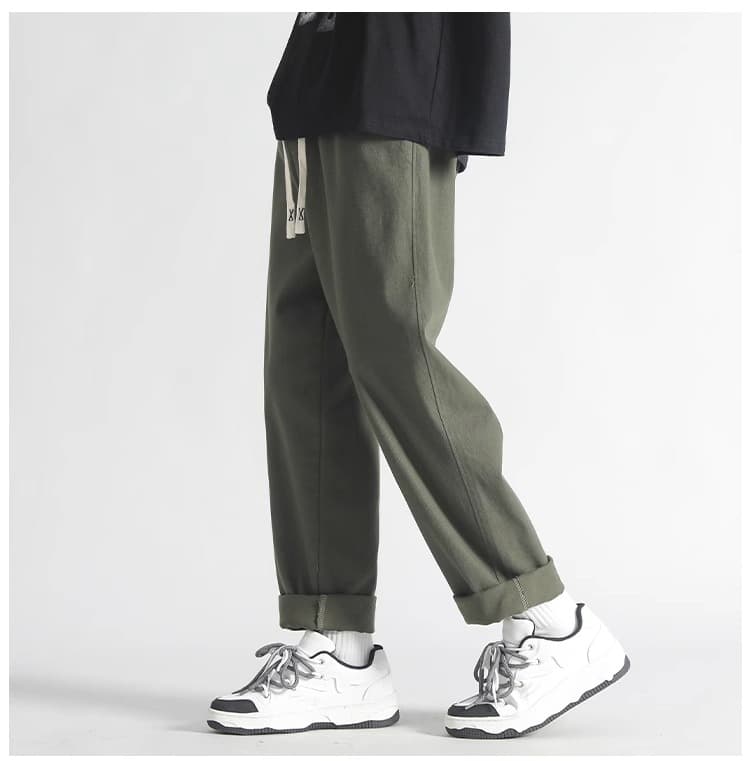ストレートパンツ シンプル美脚ストレートチノパンツ