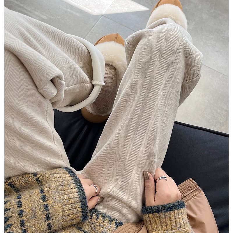 ストレートパンツあったかふんわりジャージーストレートパンツ